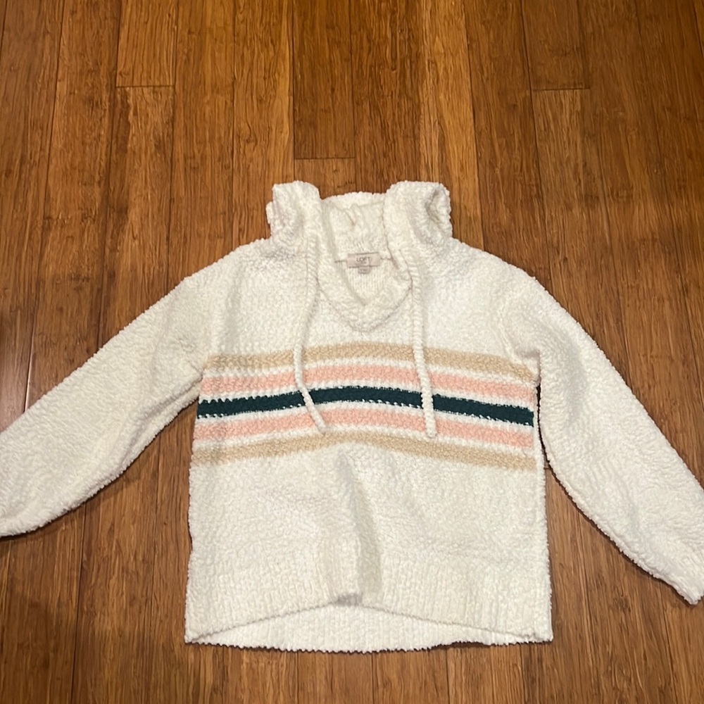LOFT Fuzzy Hooded Sweater